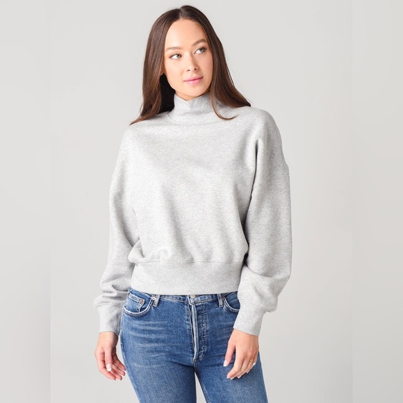 Rails Tops - Rails Blaire Long Sleeve Turtleneck Pullover Sweatshirt Heather Grey